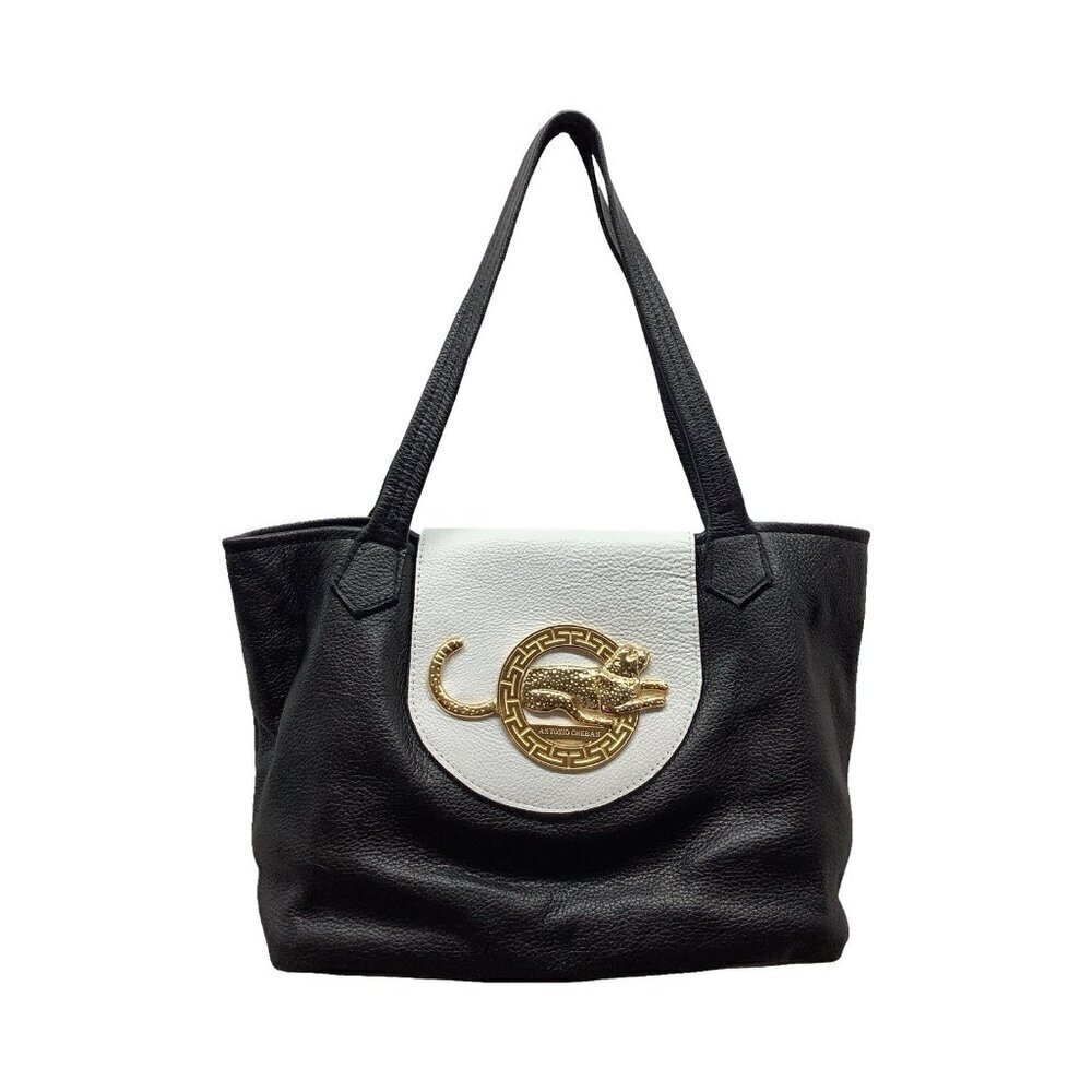 Antonio Cheban Black And White Leather Purse New